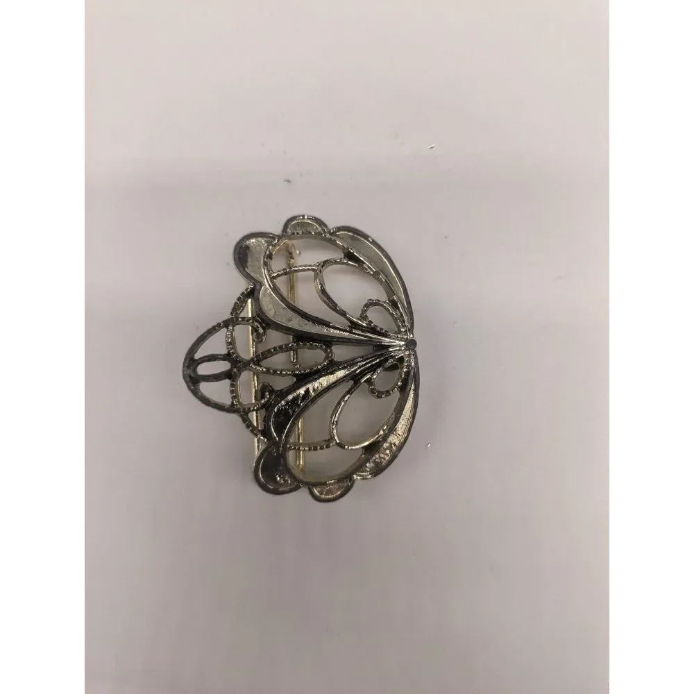 Vintage 1950s Pierced Yellow Metal Belt Buckle